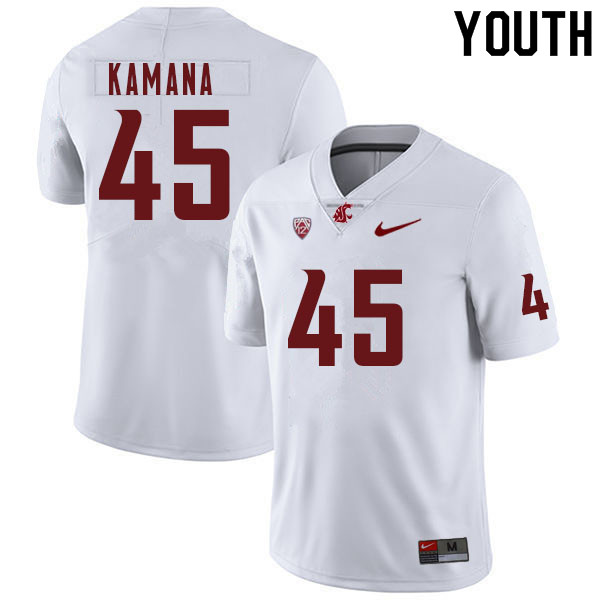 Youth #45 Carter Kamana Washington Cougars College Football Jerseys Sale-White